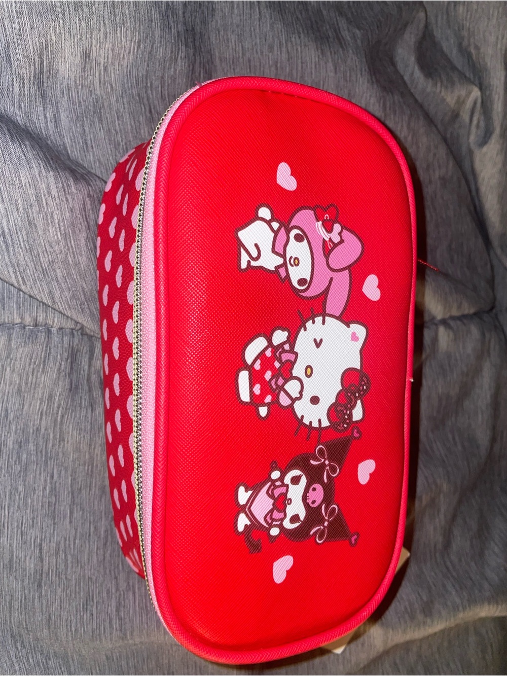 Sanrio Red Pink Hello Kitty Cosmetic Bag